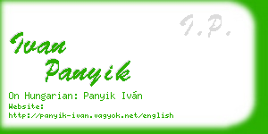 ivan panyik business card